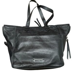 Isabella Fiore large black leather tote EUC-GUC minor wear on straps